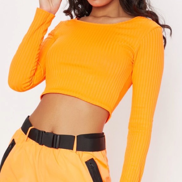 PrettyLittleThing Tops - Neon Orange Crop Top